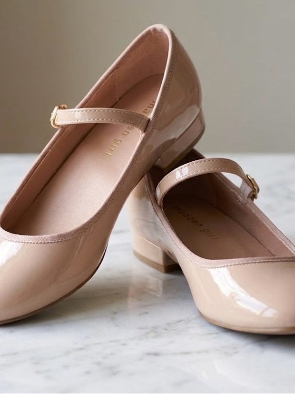 Madden Girl Blush Pink Mary Jane Low Heel Shoes